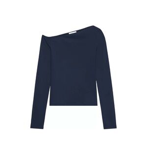 Women’s Navy Off-Shoulder Long Sleeve Top